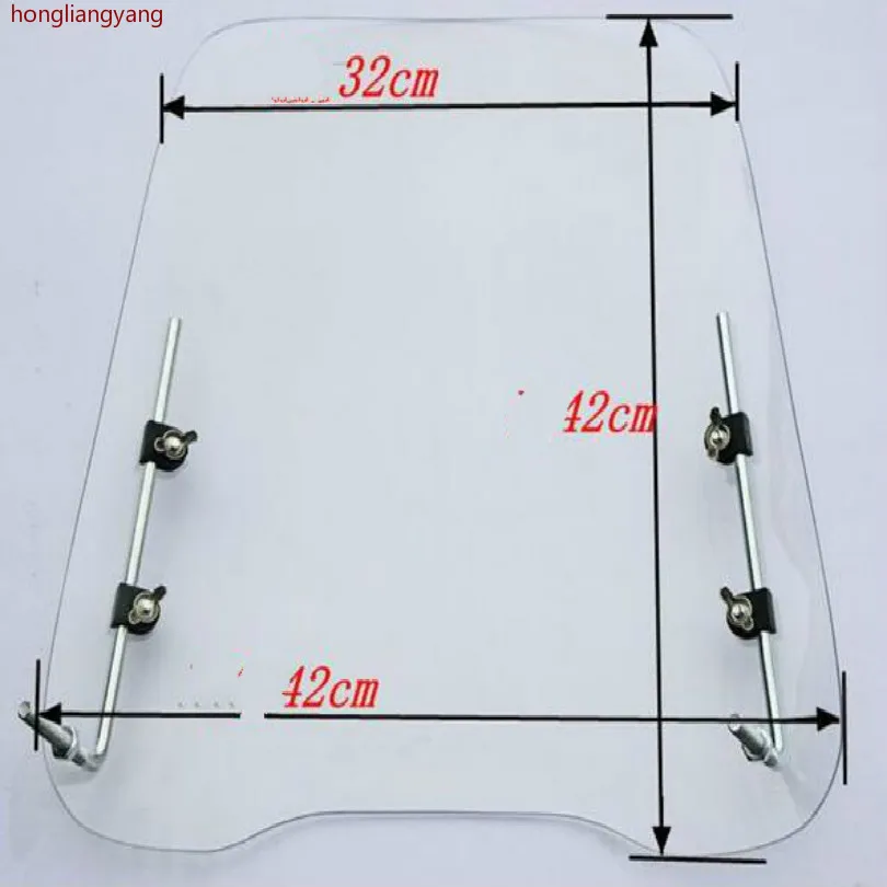 420*420*3 мм оргстекло скутер лобовое стекло Мотоцикл Ветер Дефлектор лобовое стекло мотоцикла с монтажным кронштейном