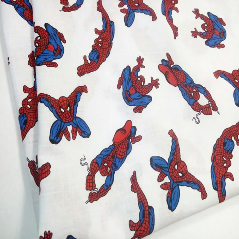 Широкий 110 см крутой Мультфильм Человек-паук ткань хлопок ткань Человек-паук напечатанная ткань шитье лоскутное DIY Детская одежда простыня
