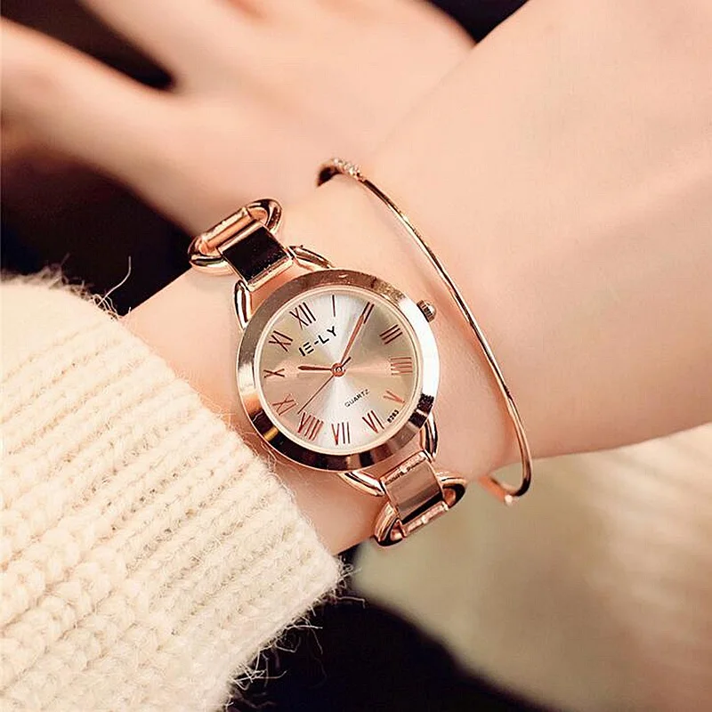 

Luxury Unique Ulta-Thin Women Dress Quartz Wristwatches Retro Roman Dial Plated Gold Silver Ladies Leisure Watch Relojes mujer