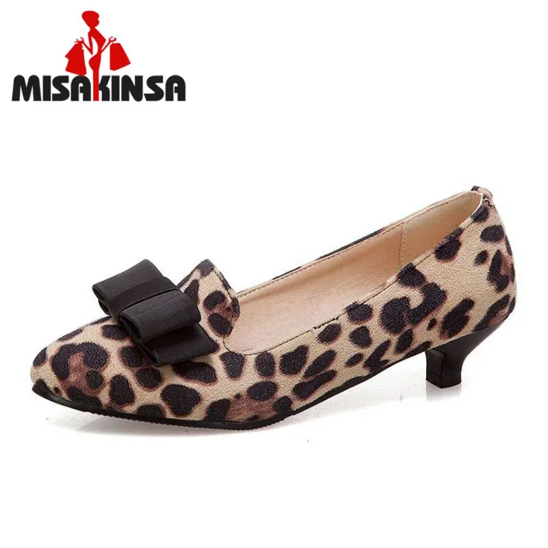 

MISAKINSA Sexy Bowknot 4 Colors Ladies Flats Shoes Leopard Office Ladies Party Wedding Flats Shoes Women Size 32-43