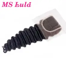 MS Lula hair Lace Closure Deep Wave Brazilian Hair Free Part with Baby Hair Human Remy Hair Natural Color Free Shipping