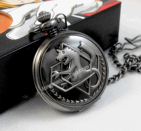 

antique New silver tone Fullmetal Alchemist Pocket Watch Cosplay Edward Elric Anime Gift 10pcs/lot