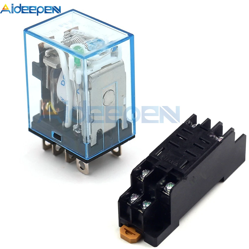 

LY2NJ HH62P Relay 220V AC / 12V DC / Base Coil High Quality General Purpose DPDT Micro Mini Relay or Socket Base Holder
