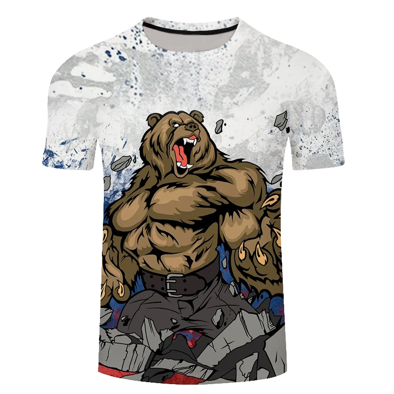Brand Russia T-shirt Bear T Shirt Russian Flag Tshirt Fitness T Shirt Men 3d Anime Tshirts Sexy Male Shirts Mens Clothing
