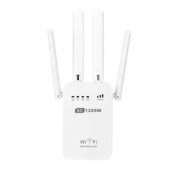 

VOBERRY 1200 Mbps Dual Frequency 2.4/5g Wireless Range Expander WiFi Relay Router 4 Antenna Wide Range Wireless
