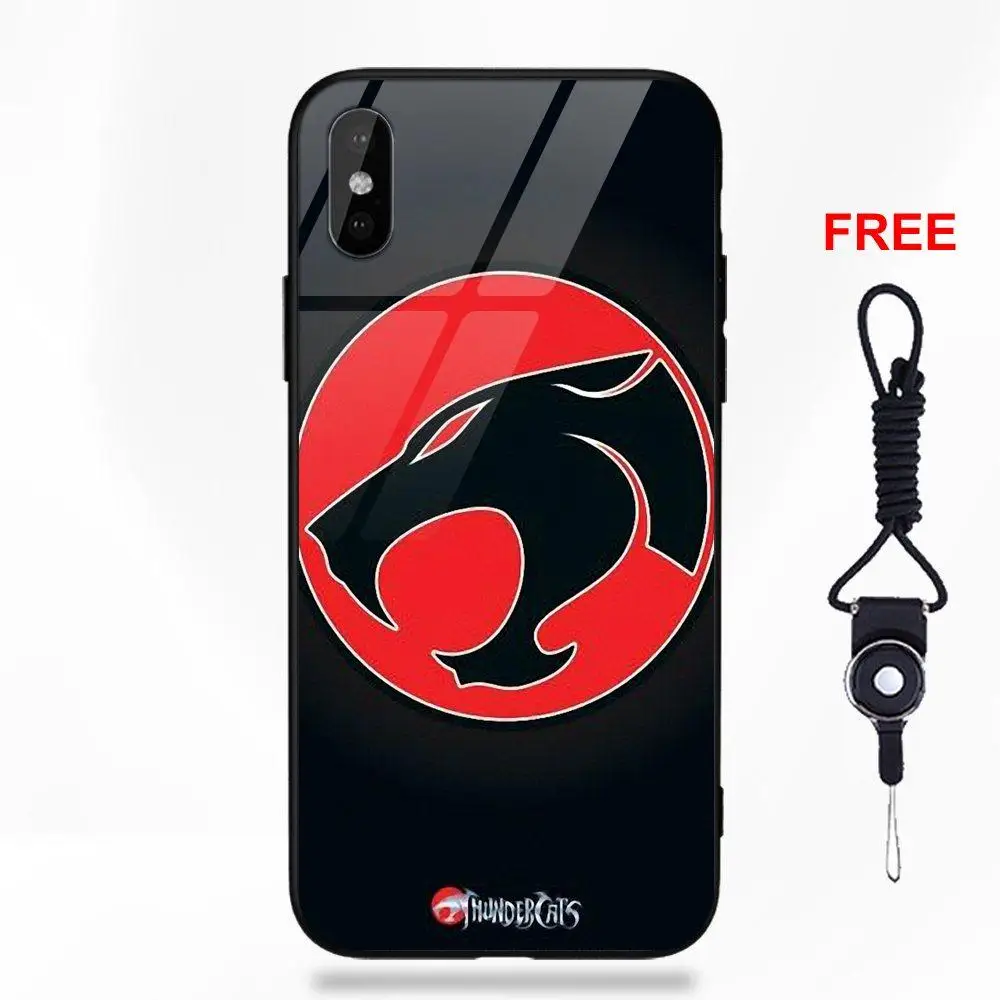 Thundercats логотип для Apple iPhone 5 5C 5S SE 6 6S 7 8 Plus X XS Max XR резиновый, мягкий, из ТПУ оправа закаленное стекло чехол для сотового телефона - Цвет: as picture