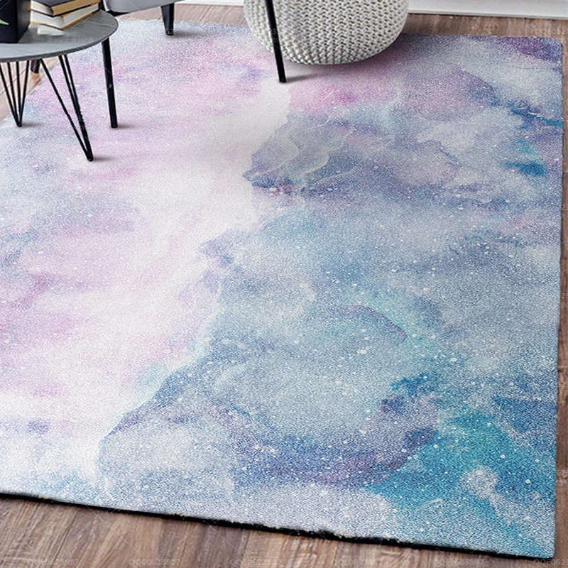 

Fashion Scandinavian Dearming Pink Blue watercolor Starry Sky Door Mat Pad Parlor Living Room Home Decorative Carpet Area Rug