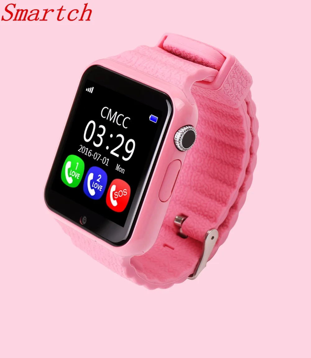 Smartch gps smart watch дети смотрят V7k с камеры/facebook SOS вызова расположение DevicerTracker для