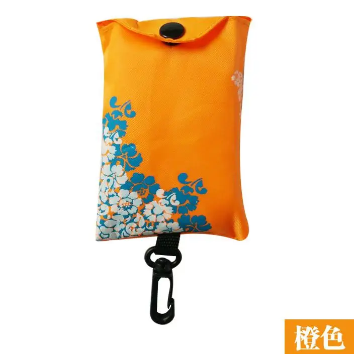 orange and flower 45*57 см Новая мода печать цветы складной многоразовые сумки для покупок Горячие EcoTote сумки удобные большие емкости Сумки для хранения - Цвет: orange and flower