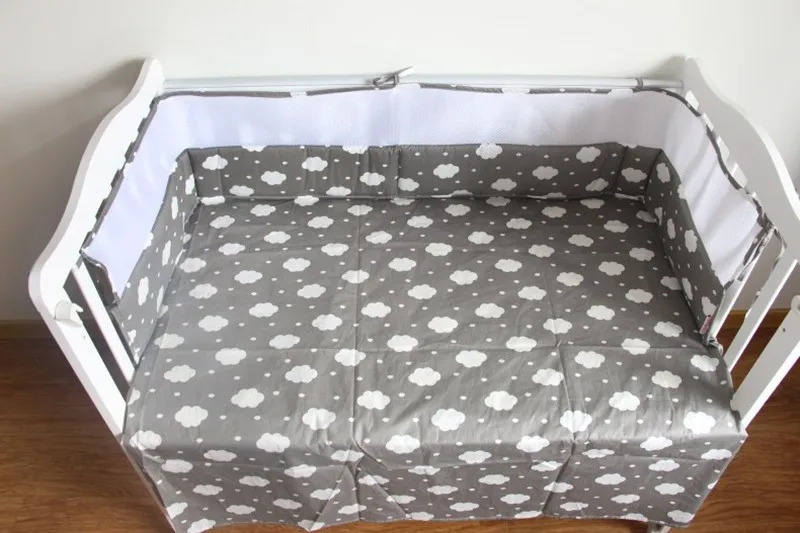Дышащие сетчатые бортики для кроватки, Детская Колыбелька, подкладка, Детская однотонная кроватка, кровать вокруг протектора 200*28 см