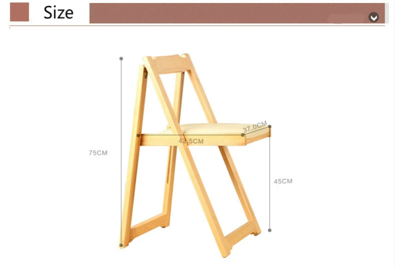Multifunction Simple Retro Solid Wood Dining Chair with Backrest Household Stable Study Room Chair Folding Portable Wooden Stool