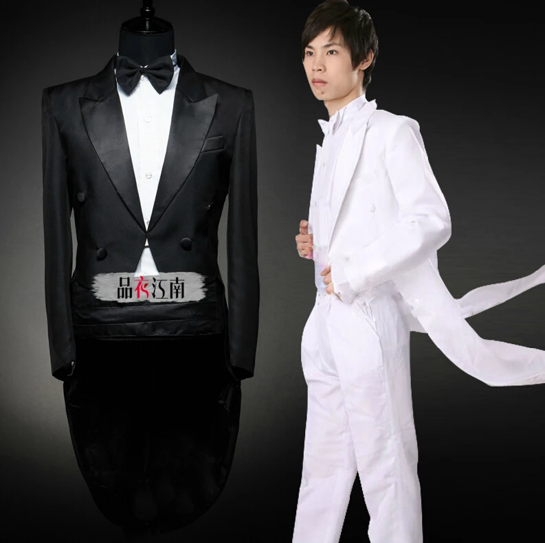 Men stage clothing Male dovetail formal dress banquet wedding dress