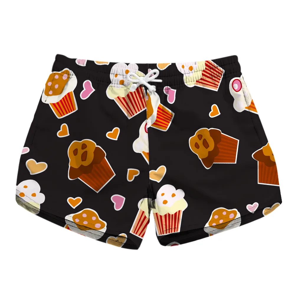 Summer Women Beach Shorts Black Mini Water Sports Pants Icecream 3D Printed Board Short Quick Dry Pocket Travel Surfing Swimsuit slingshot target sticky ball throw dartboard shooting board throw indoor sports montessori educational outdoor game toy