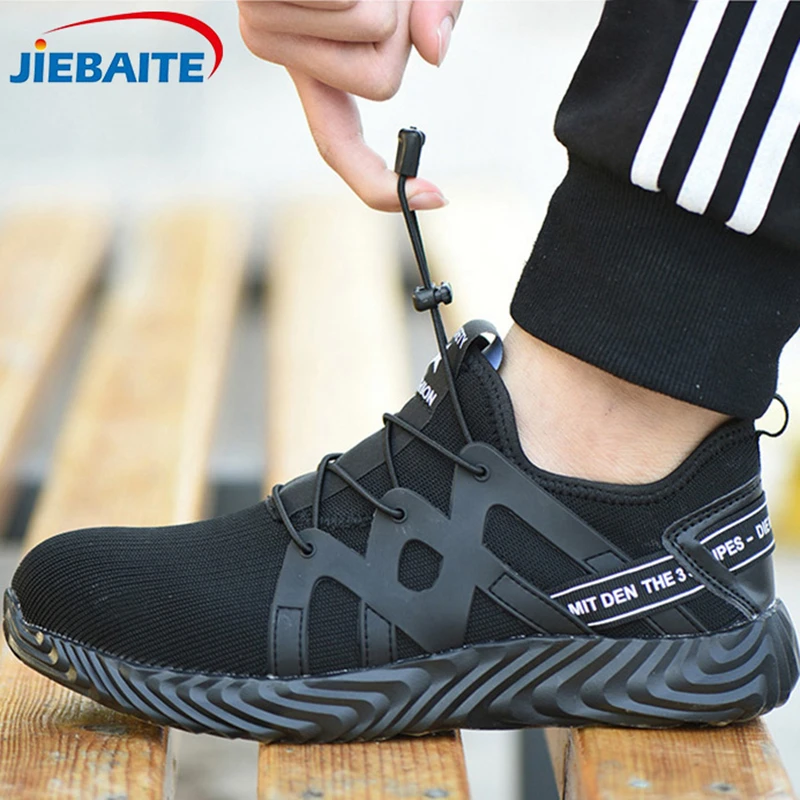 

New Work Safety Boot Shoes Men Boos Construction Steel Toe Cap Anti-smashing Outdoor Mesh Sneakers Casual walking