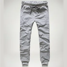 Мода Весна Осень Мужчины Спорт Бег шаровары мужские брюки хип-хоп Эластичный пояс серый/темно-синий джоггеры тренировочные брюки