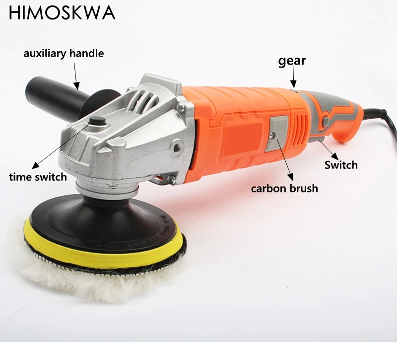 

HIMOSKWA 220V Power 1200W Polishing Machine Car Polisher Electric Angle grinder