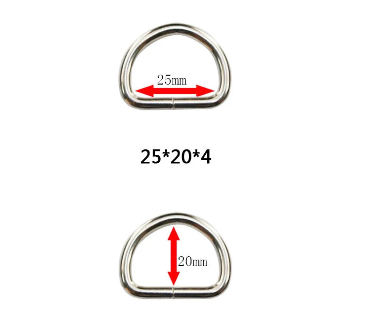 

10pcs 1"(25mm) Non Welded Dee Rings Nickel Plated D-Ring Webbing (Thickness 4mm)