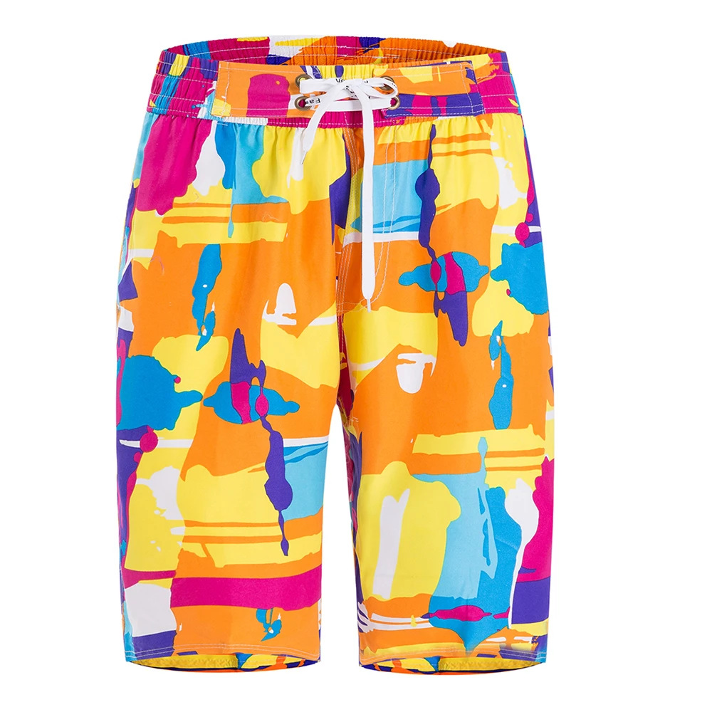 

new Summer Shorts Casual Men's Trousers Knee Length Mid Straight Brand print new Boardshorts Holiday lover Breathable cool Air