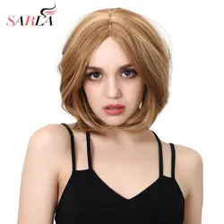 Сарла 14 ''синтетические короткий парик кудрявый парик Для женщин волос выдерживать высокие Температура человеческих волос парики волокна