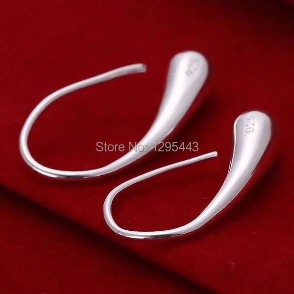 

LQ-E004 Hot sale fine silver plated jewelry Wholesale Factory price charms free shipping fashion Water Drop Earrings