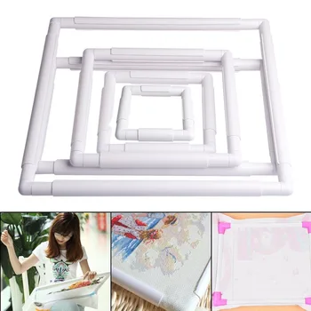 

Handhold Square Shape Embroidery Plastic Frame Hoop Cross Stitch Craft DIY Tool