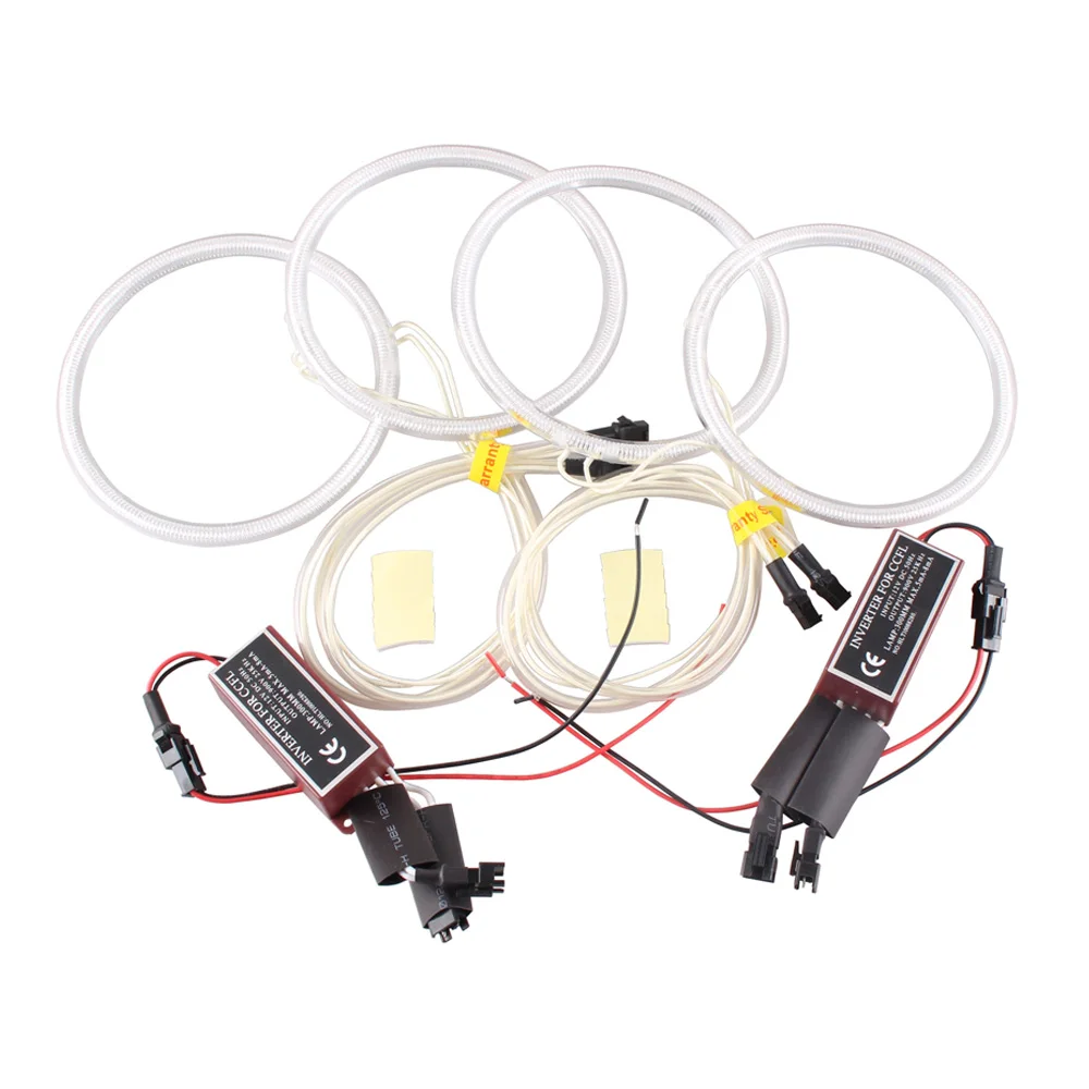 

4pcs 125mm Car Angel Eyes Halo Light Lamp CCFL Bright White Fit For BMW E30 E32 E34 Inverters 12V