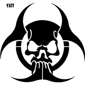 

YJZT 15CMX14.1CM ZOMBIE BIOHAZARD SKULL Fashion Vinyl Car-styling Motorcycle Car Sticker Decals S8-1156
