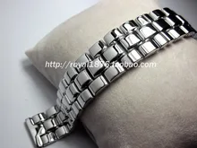 Haute qualité Poli Femmes Hommes Solide en acier inoxydable Bracelets 18mm bracelet en acier bracelet Papillon boucle sangles