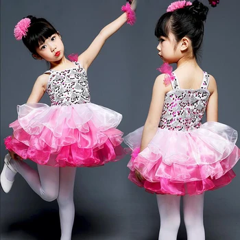 

Girls Pink Sequined Competition Ballroom Jazz Hip Hop Dance Costumes Fancy dress Kids performance Dancing dress Outfits Children