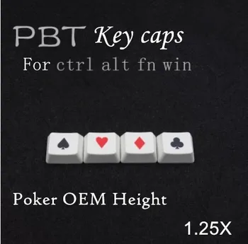 

4pcs/set Mechanical keyboard PBT individual keycaps POKER key caps sublimation process for poker cap 1.25X