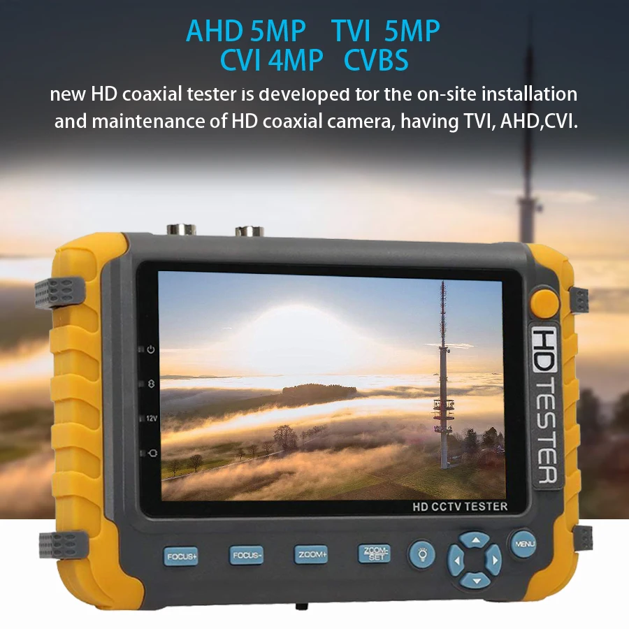 Горячая 5 дюймов Tft Lcd Hd 5Mp Tvi Ahd Cvi Cvbs Аналоговый тестер камеры безопасности монитор в одном Cctv тестер Vga Hdmi вход Iv8W