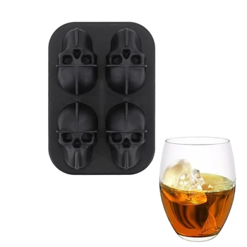 

3D Skull Ice Cube Mold Silicone Cake Mold Making Chocolate Ice Tools For Whiskey Household Ice Mould Kitchen Baking Mould