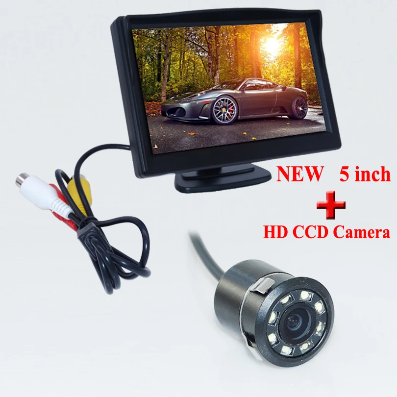 2in1 5inch car monitor mirror Universal car rear view parking reverse font b camera b font