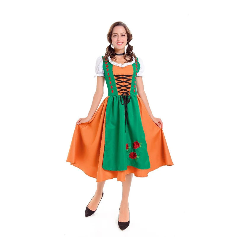 Oktoberfest Deguisement Disfraces Germany Beer Carnaval Dirndl Fancy Dress Sexy Short Sleeve Women Apron Maid Beer Girl Costume (7)