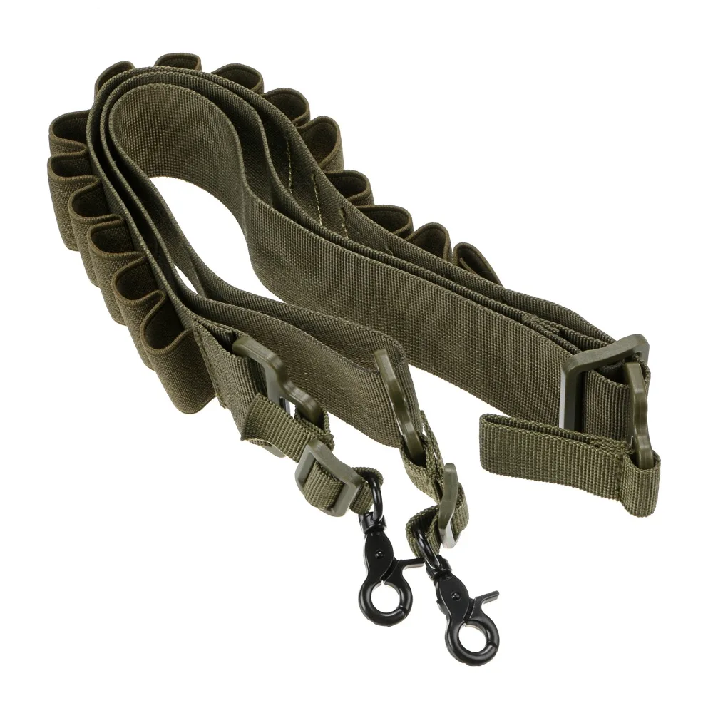 

Tactical Heavy Duty Shotgun straps 15 Round Ammunition bandolier belt 20GA and 12 GA Nylon