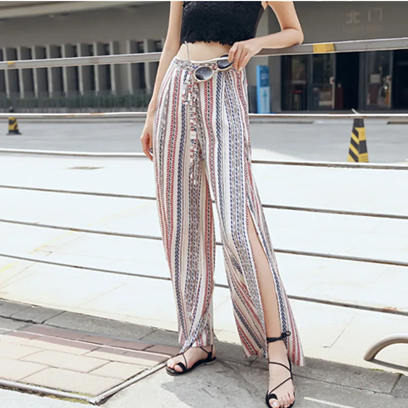ilstile 2018 Women's Floral Print Split Casual Loose