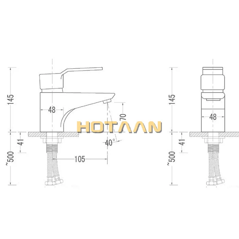 HOTAAN с одной ручкой, одно отверстие, смеситель для ванной комнаты, кран для раковины из горячей и холодной меди, смеситель для воды, хромированная отделка