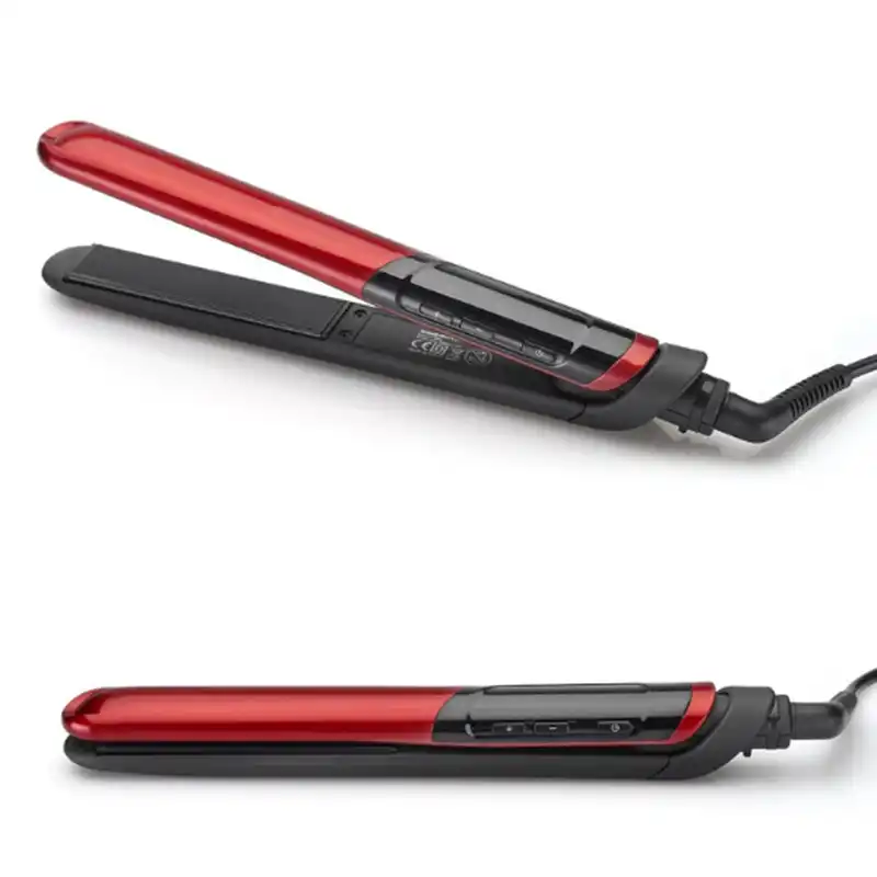 Flat Iron Hair Straightener Irons With Lcd 2 In 1 Straight And
