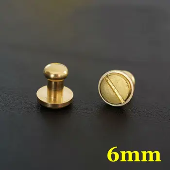 

50pc Q6-6mm Solid Brass belt screw Chicago Screw Leathercraft