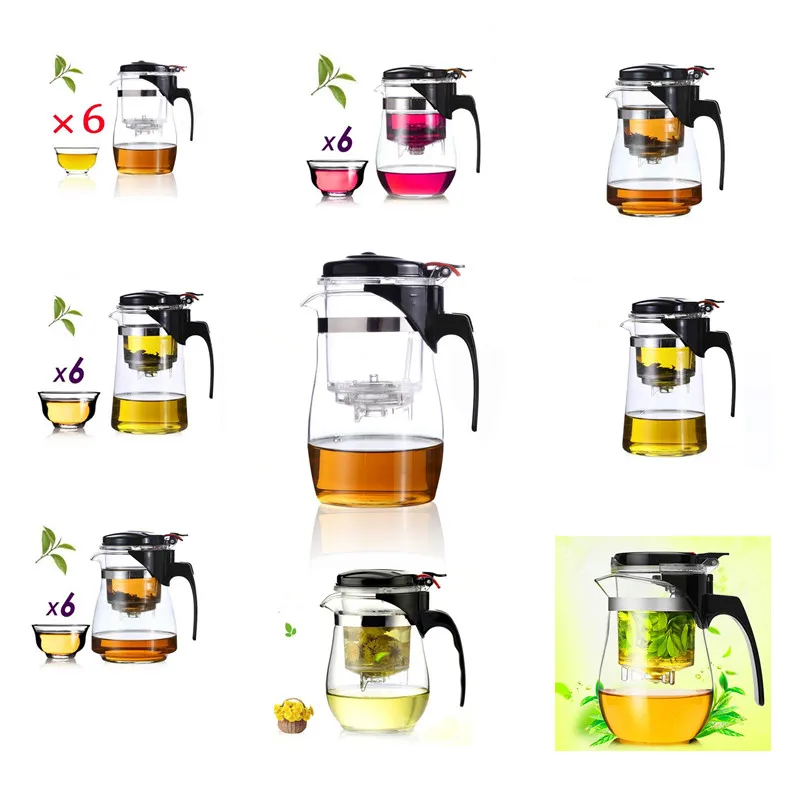

Hot sale High quality Heat Resistant Glass Teapot Puer Kettle Coffee Glass Maker Convenient Office Tea Pot with Filter