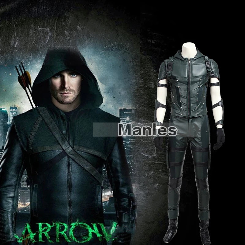 

Green Arrow Season 4 Oliver Queen Costume Superhero Outfit TV Show Arrow Cosplay Suit Halloween Costume Adult Men Custom Made