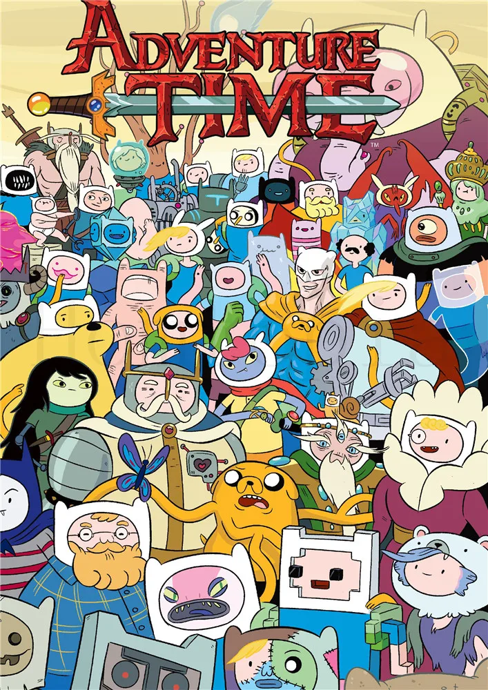 Adventure Time постеры, Мультяшные настенные наклейки, белая бумага с покрытием, принты для украшения дома, гостиной, спальни, бара, домашнего искусства, бренд - Цвет: Зеленый