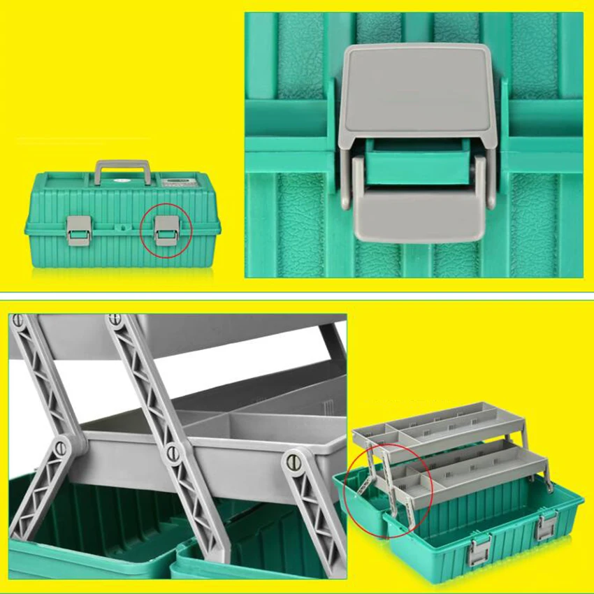 430X170X190mm ABS Tool case toolbox Impact resistant folding waterproof equipment camera case travel fishing repair tool box