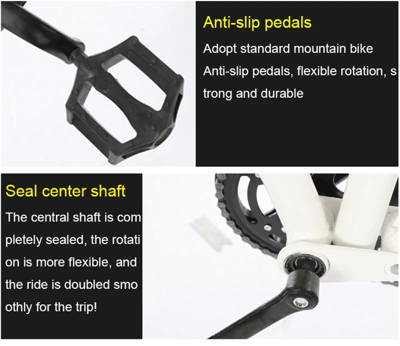 Excellent Folding Bicycle 16-Inch Three-Knife Single-Speed Disc Brake Men And Women Ultra-Light Student Portable Bicycle 8