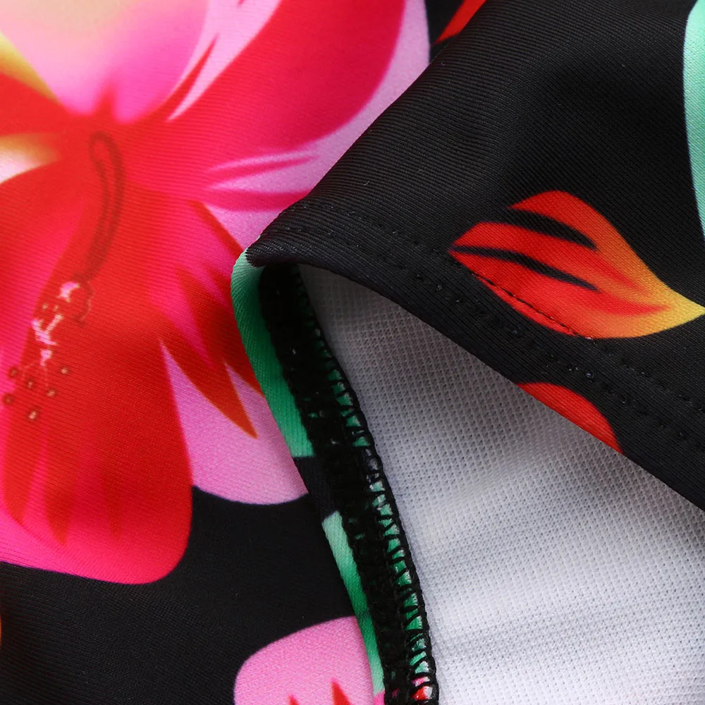 high waist bikini plus size bikinis 2018 mujer talla grande Large size flower print one-piece swimsuit suit bikini #YL