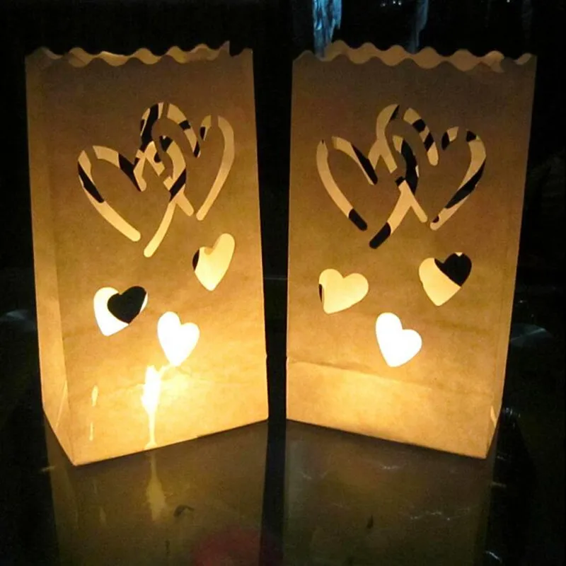 60Pcs/lot Sunshine Tea light Holder Paper Lanterns Candle Bag For