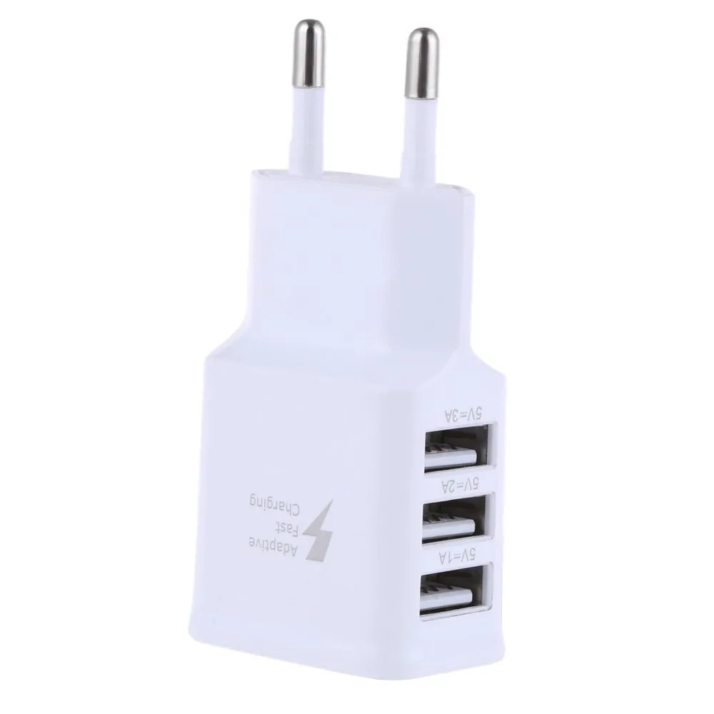 EPULA дорожное мобильное быстрое зарядное устройство 5 В 2A 3 порта USB EU Wall AC Adptive