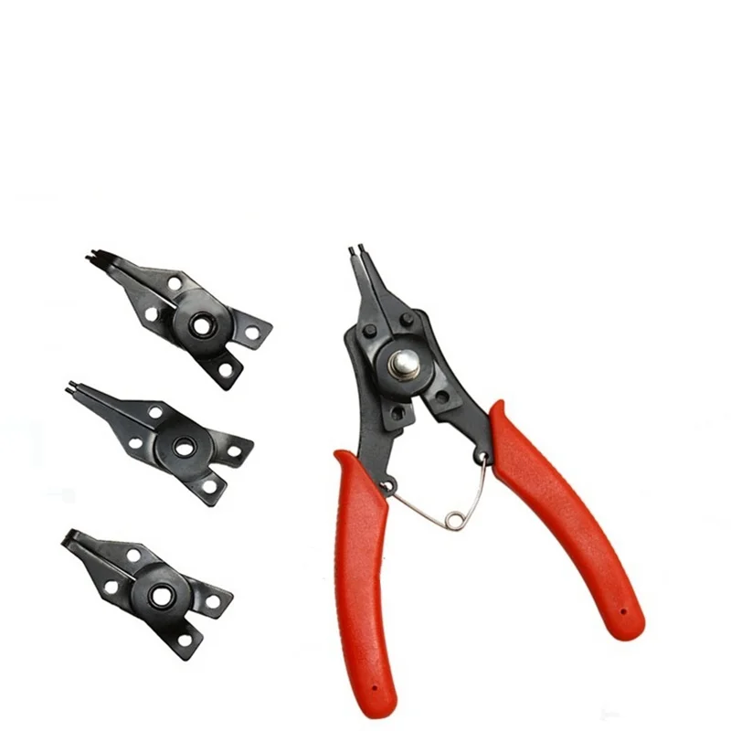 

4 In 1 Carbon Steel Clamp Ring Circlip pliers with 3 Replacement Tool Hardware Tools for Repair tool