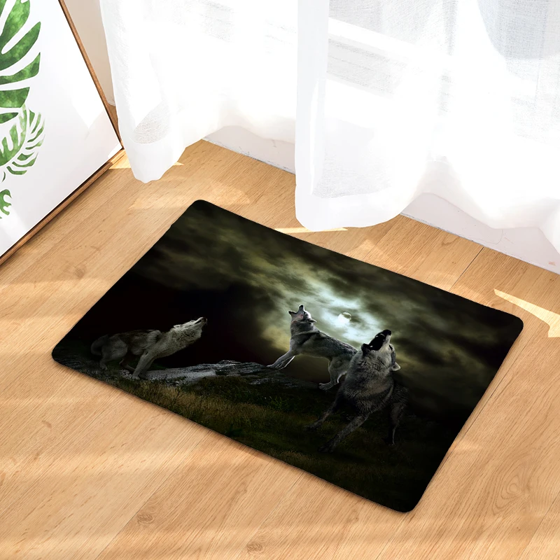  Cross-border law Laiwu 3d printing carpet Wolf bedroom home living room carpet cartoon printing mat