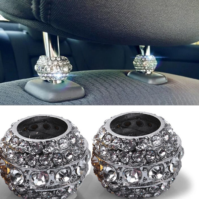

1pcs Crystal Car Seat Headrest Collar Decor Charms Diamond Bling Car Interior Accessories For Universal Auto Ornament